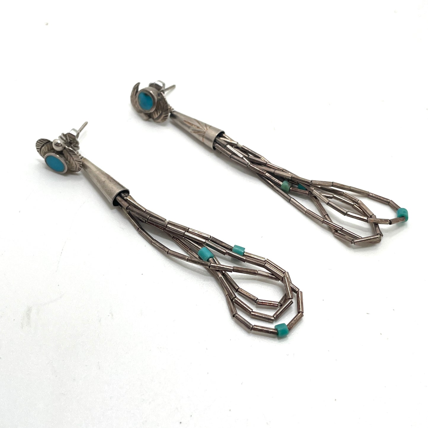 Vintage Sterling Silver & Turquoise Dangle Earrings