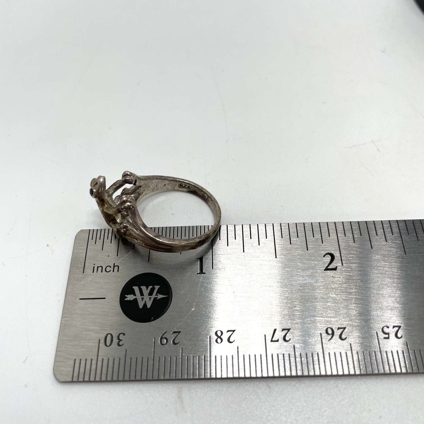 Vintage Sterling Silver Frog Ring - Size 7