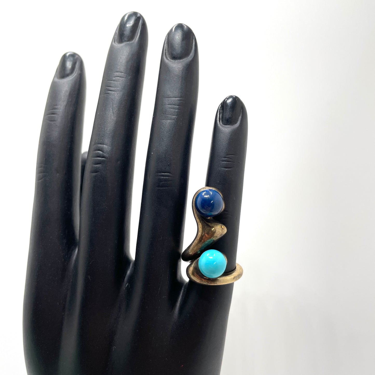 Vintage Lapis Lazuli & Turquoise Ring - Size 3.5