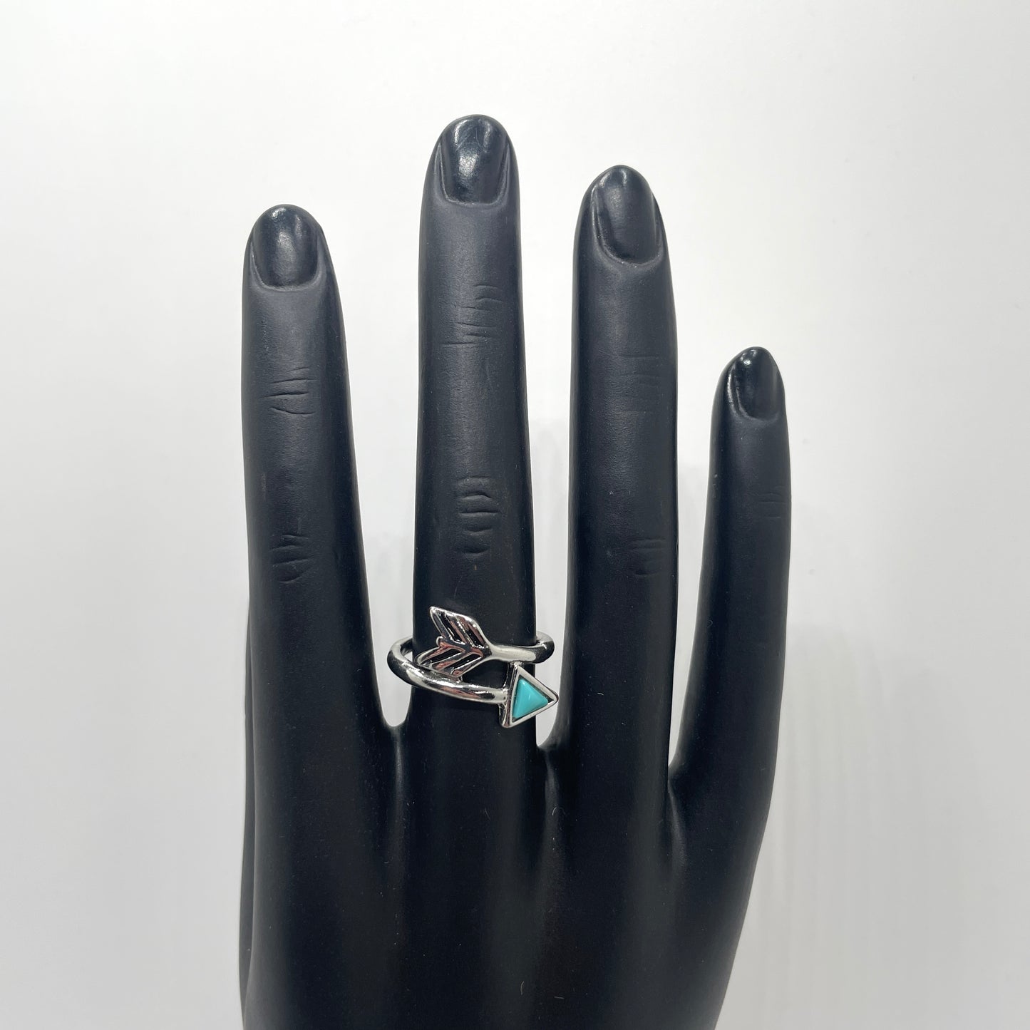 Vintage Turquoise Arrow Wrap Ring - Size 7.5