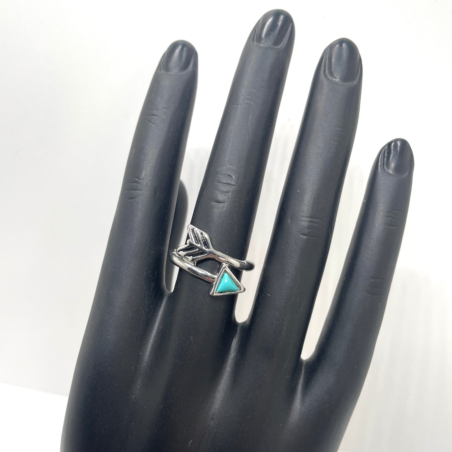 Vintage Turquoise Arrow Wrap Ring - Size 7.5