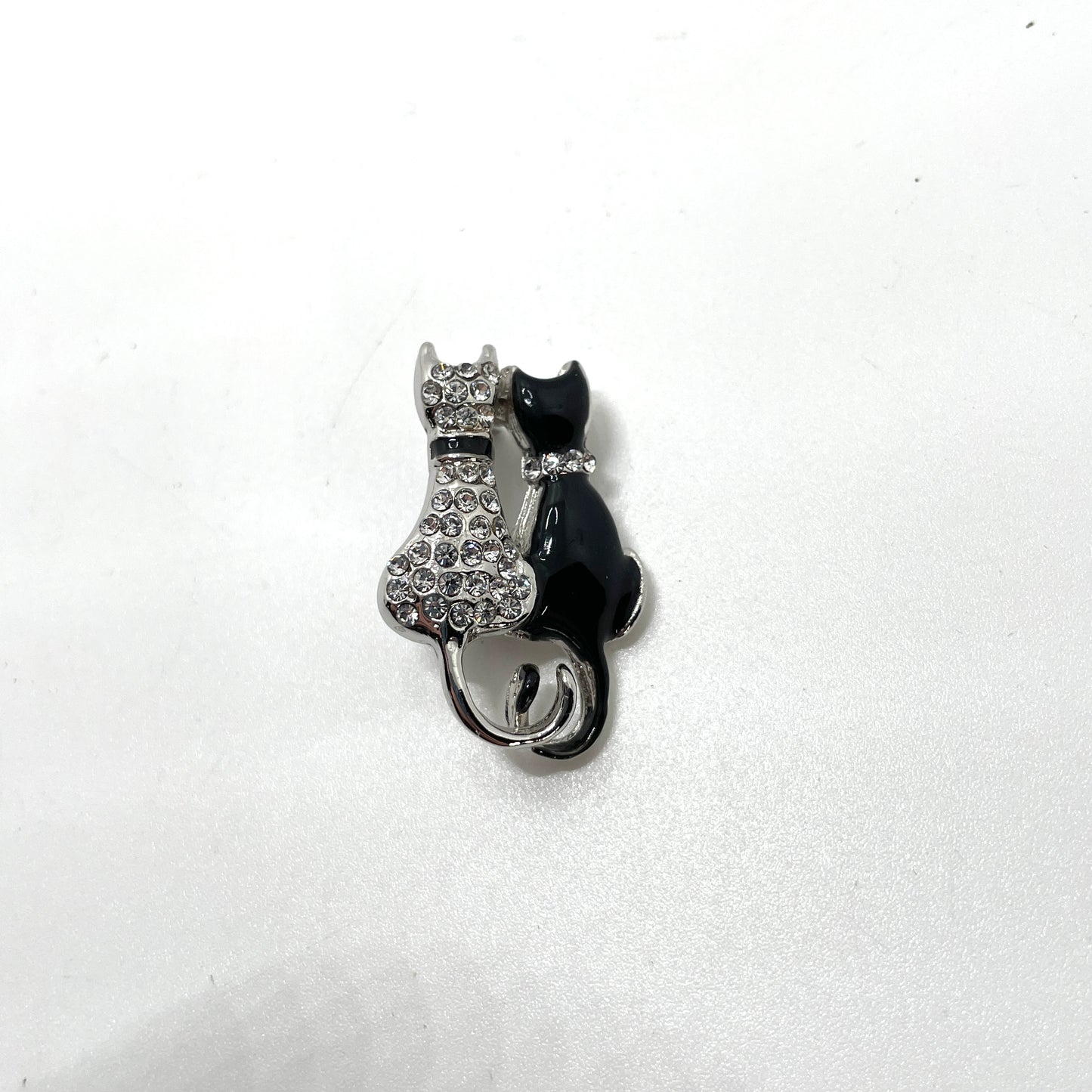 Vintage Cats with Crystal Accents Pin