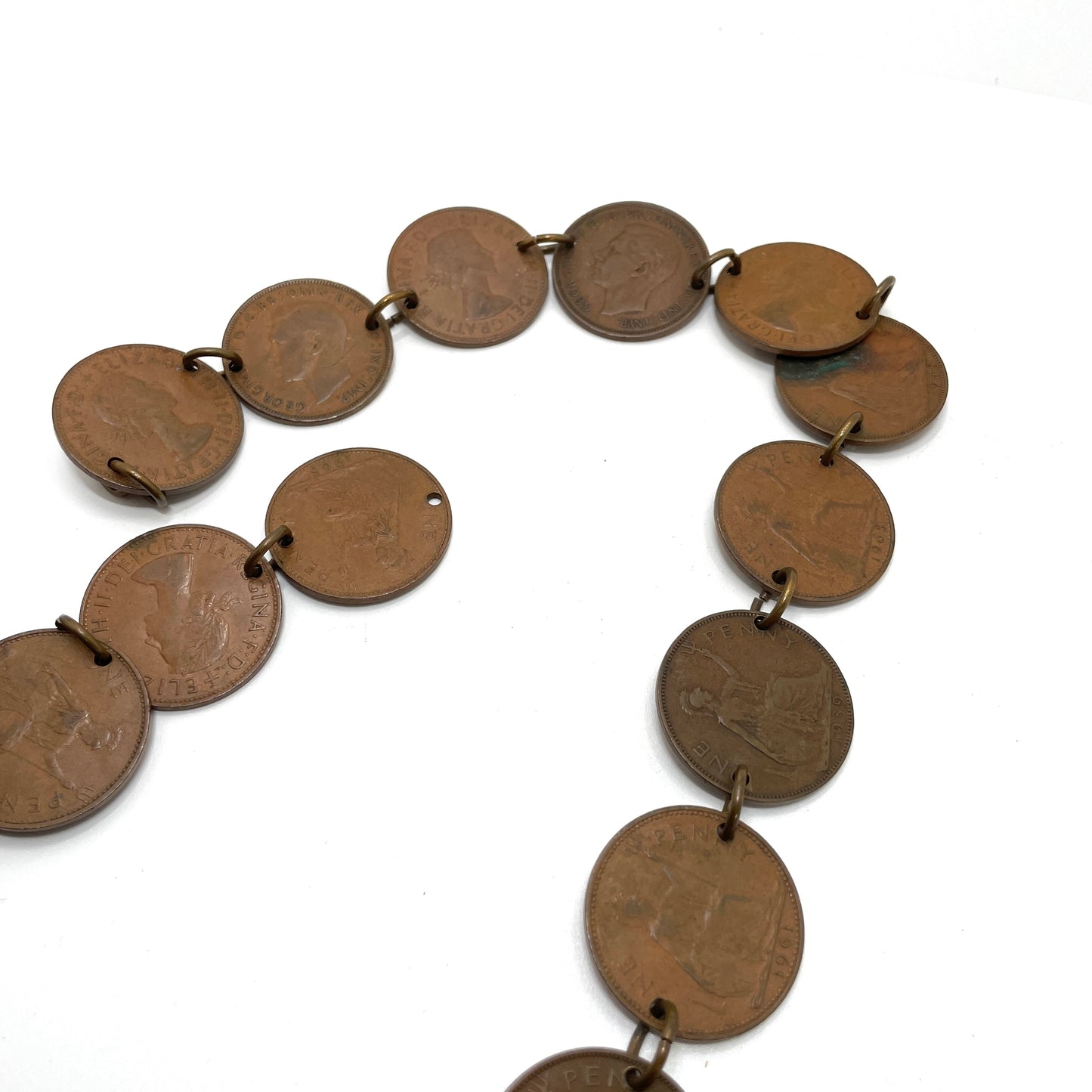 Vintage Foreign Coin Long Necklace