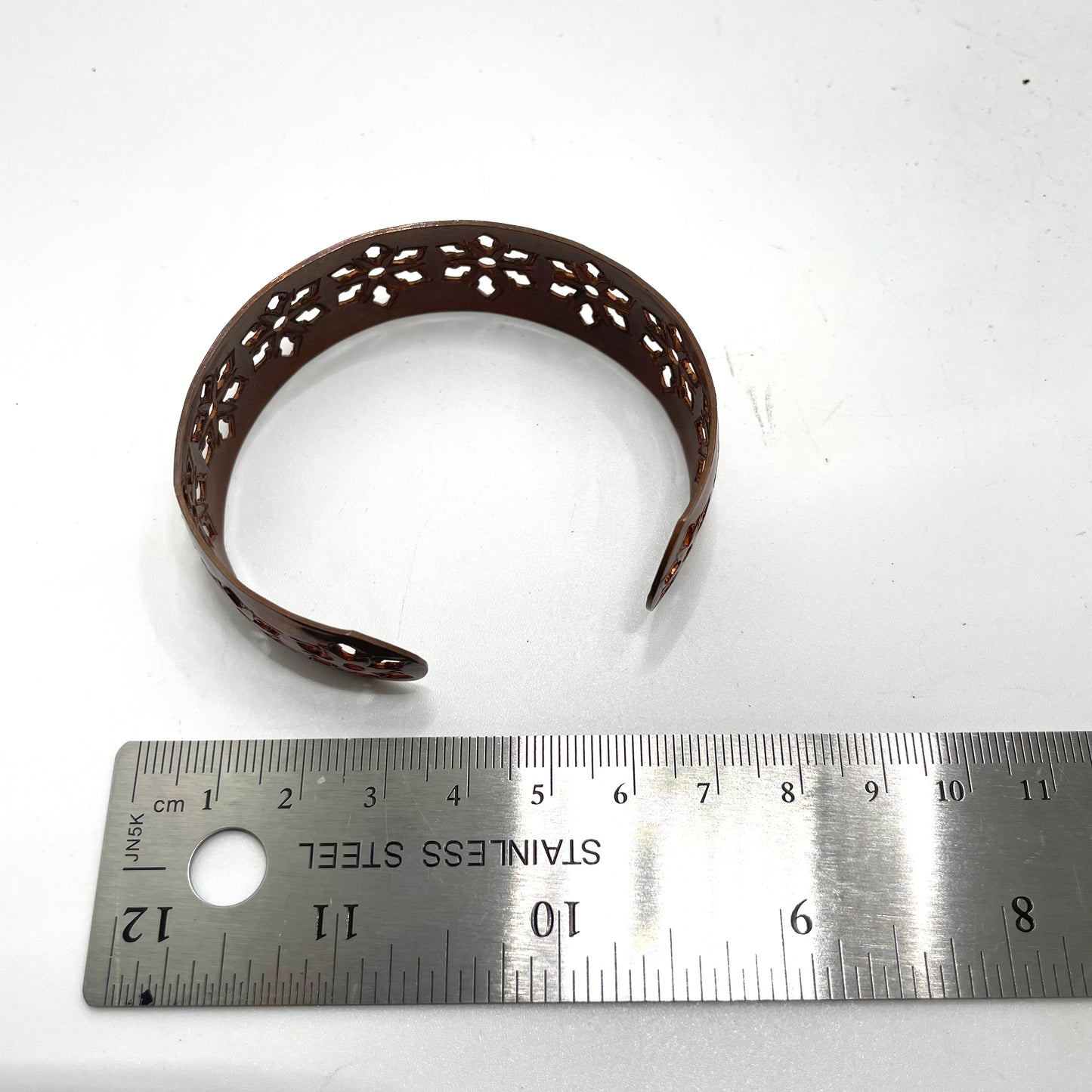 Vintage Copper Snowflake Cuff Bracelet