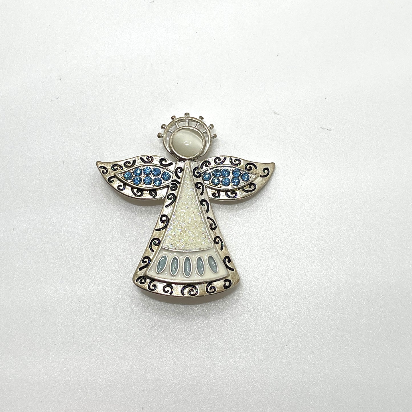 White & Blue Angel Pin
