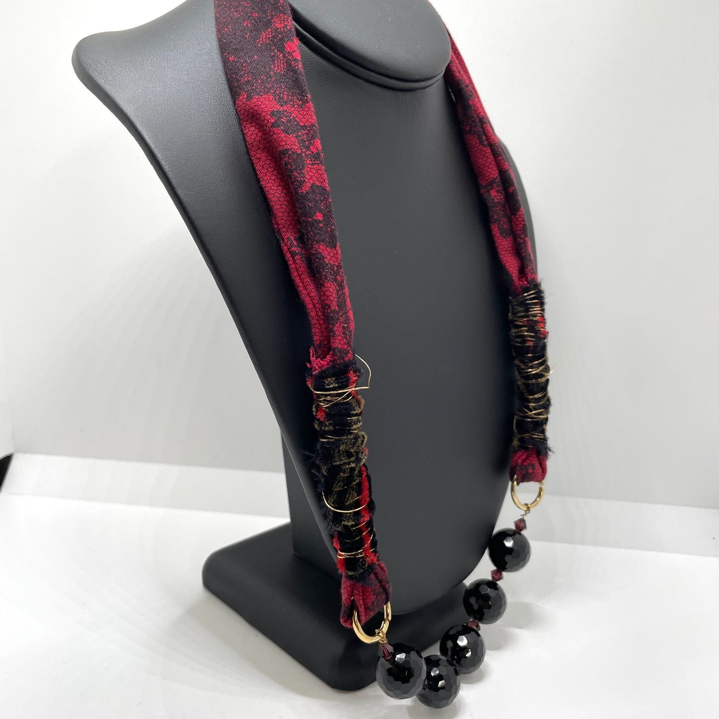 Vintage Red & Black Statement Necklace