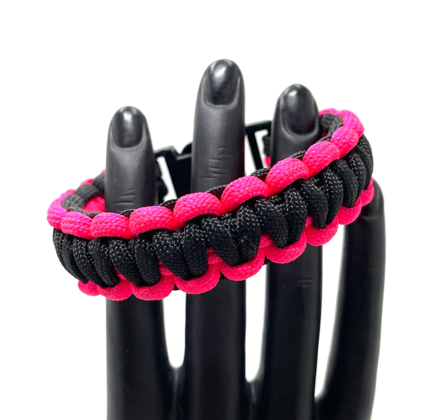 Vintage 1980s Pink & Black Woven Bracelet