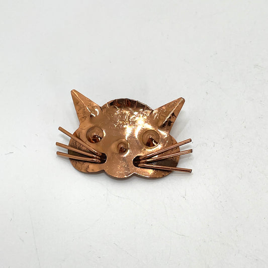 Vintage Copper Cat Pin by Local Artisan