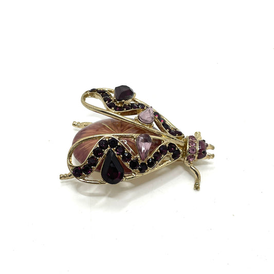 Enamel & Purple Beetle Pin