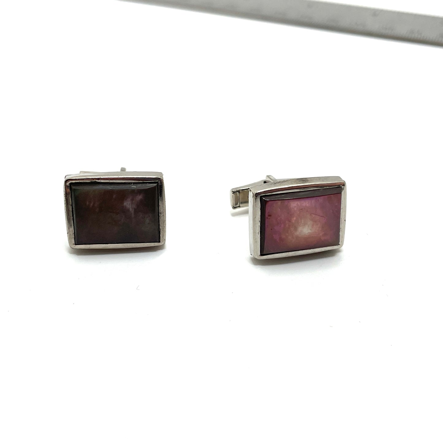 Vintage Sterling Silver Cufflinks with Abalone