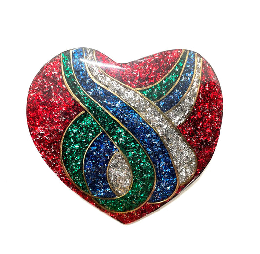 Glittery Heart Pin