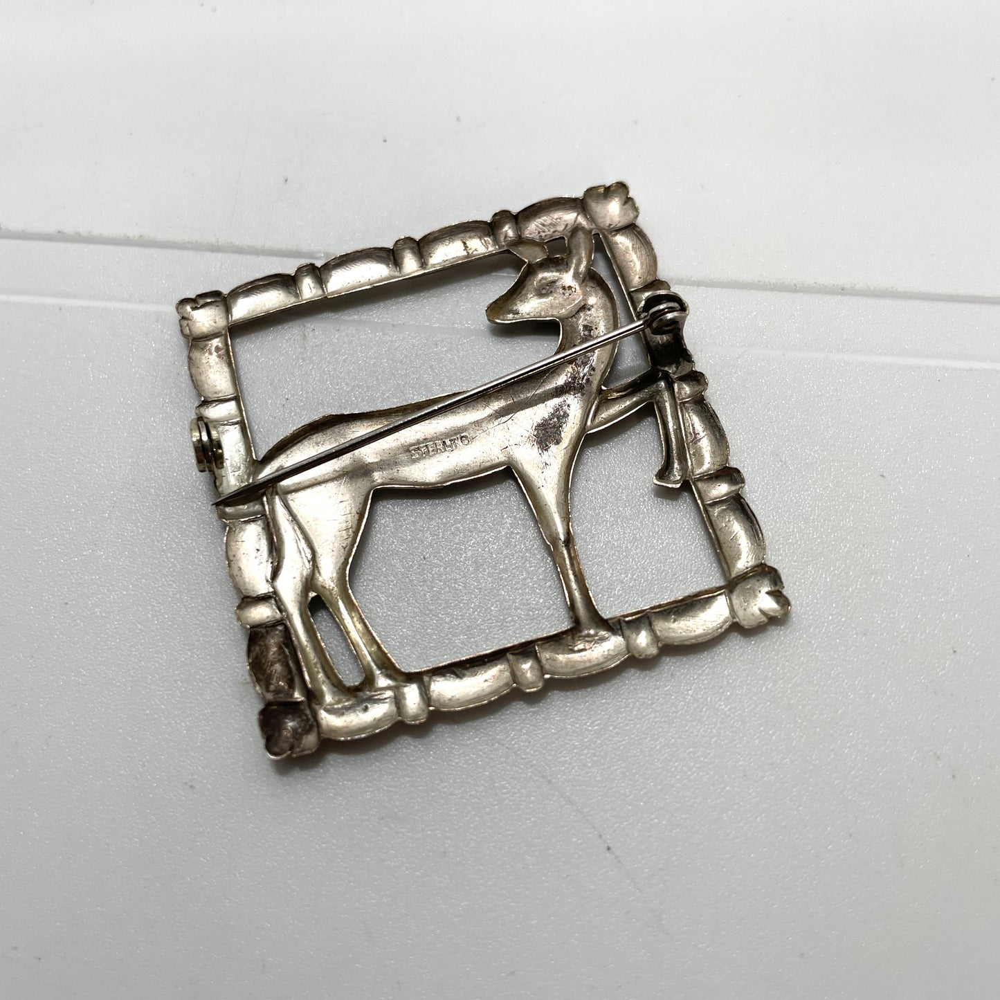 Vintage Sterling Silver Deer Pin