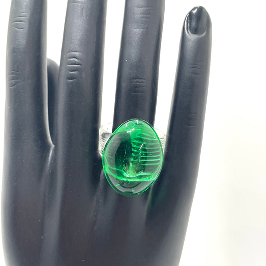 Green Glass Ring - Size 7