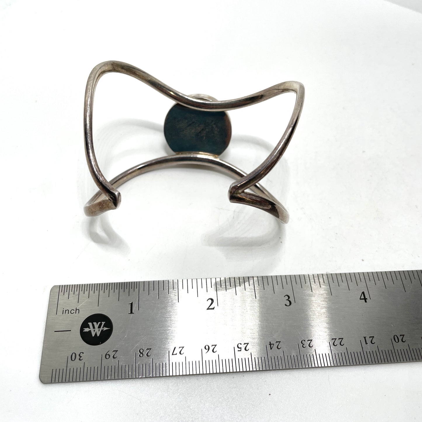 Vintage Mexican Sterling Silver & Abalone Cuff Bracelet