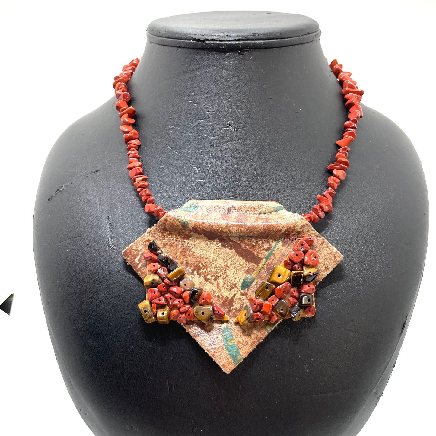Vintage Mixed Materials Statement Necklace