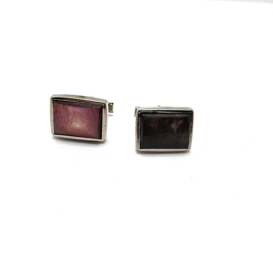 Vintage Sterling Silver Cufflinks with Abalone