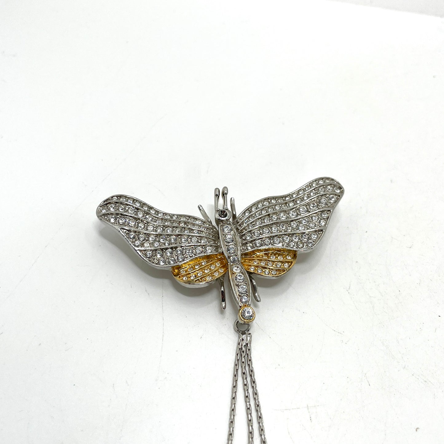 Vintage Butterfly Pin with Crystals