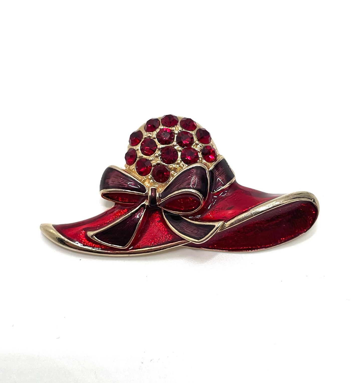Vintage Red Enamel Hat Pin