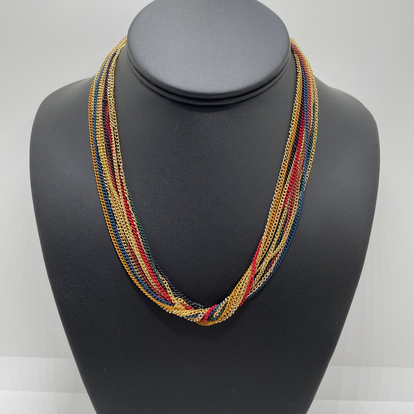 Vintage Red, Gold, & Blue Necklace