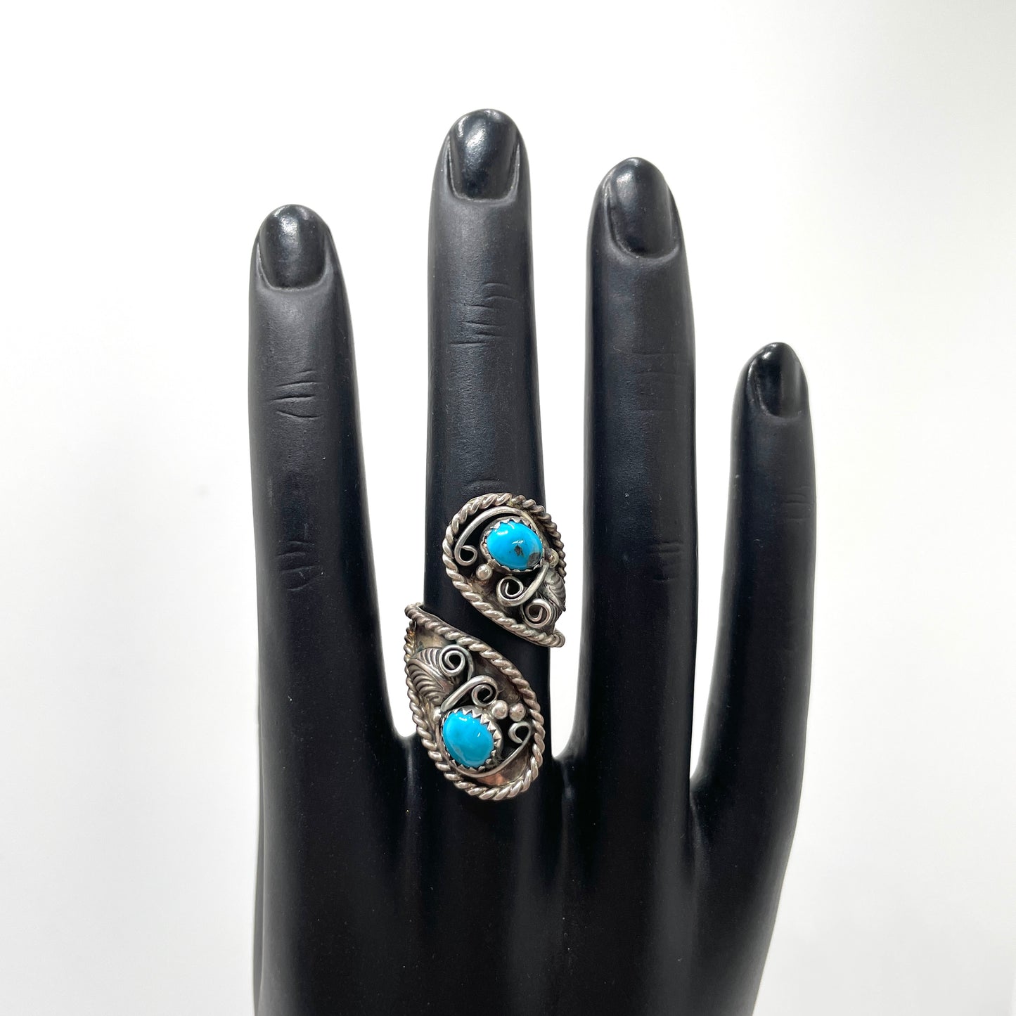 Sterling Silver & Turquoise Wrap Ring - Size 6.5