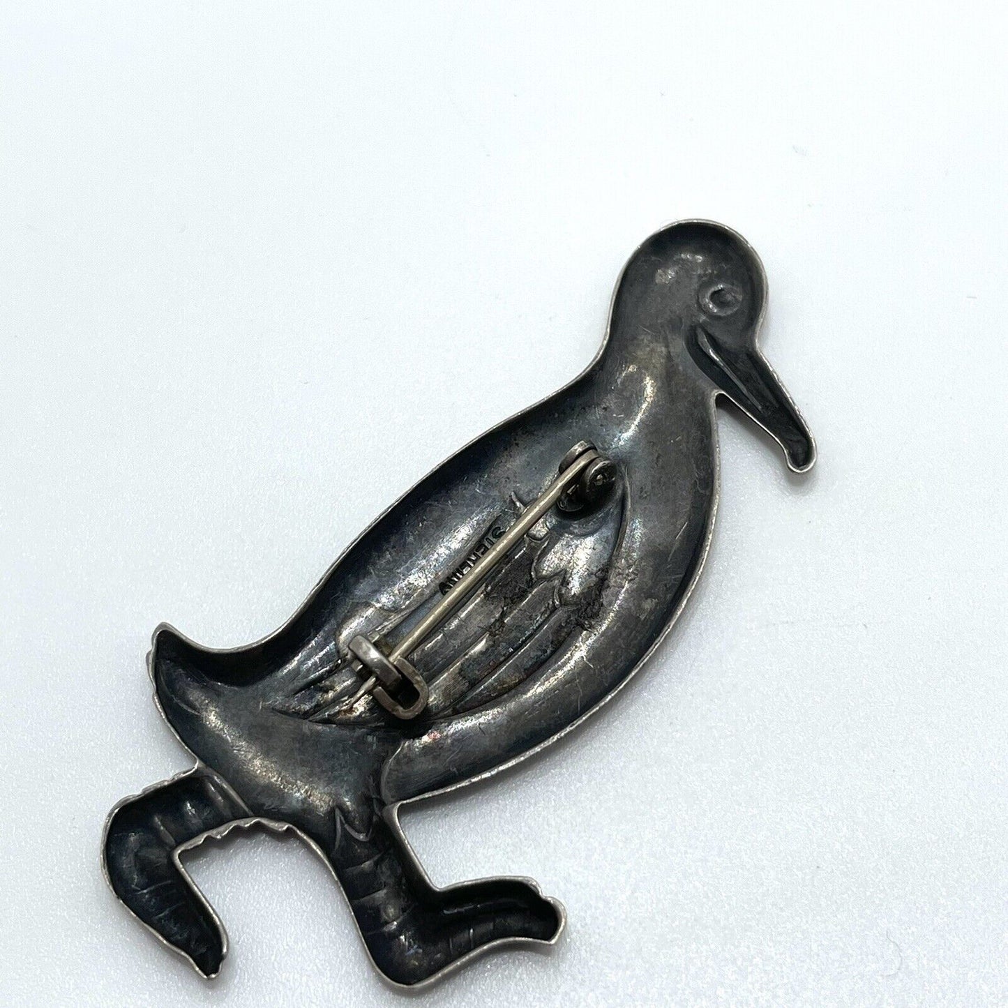 Vintage Sterling Silver Duck Pin / Brooch
