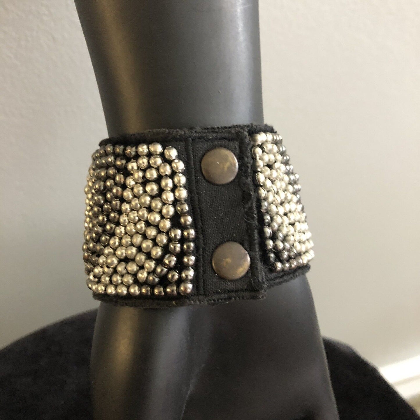 Vintage Gray & Black Beaded Bracelet