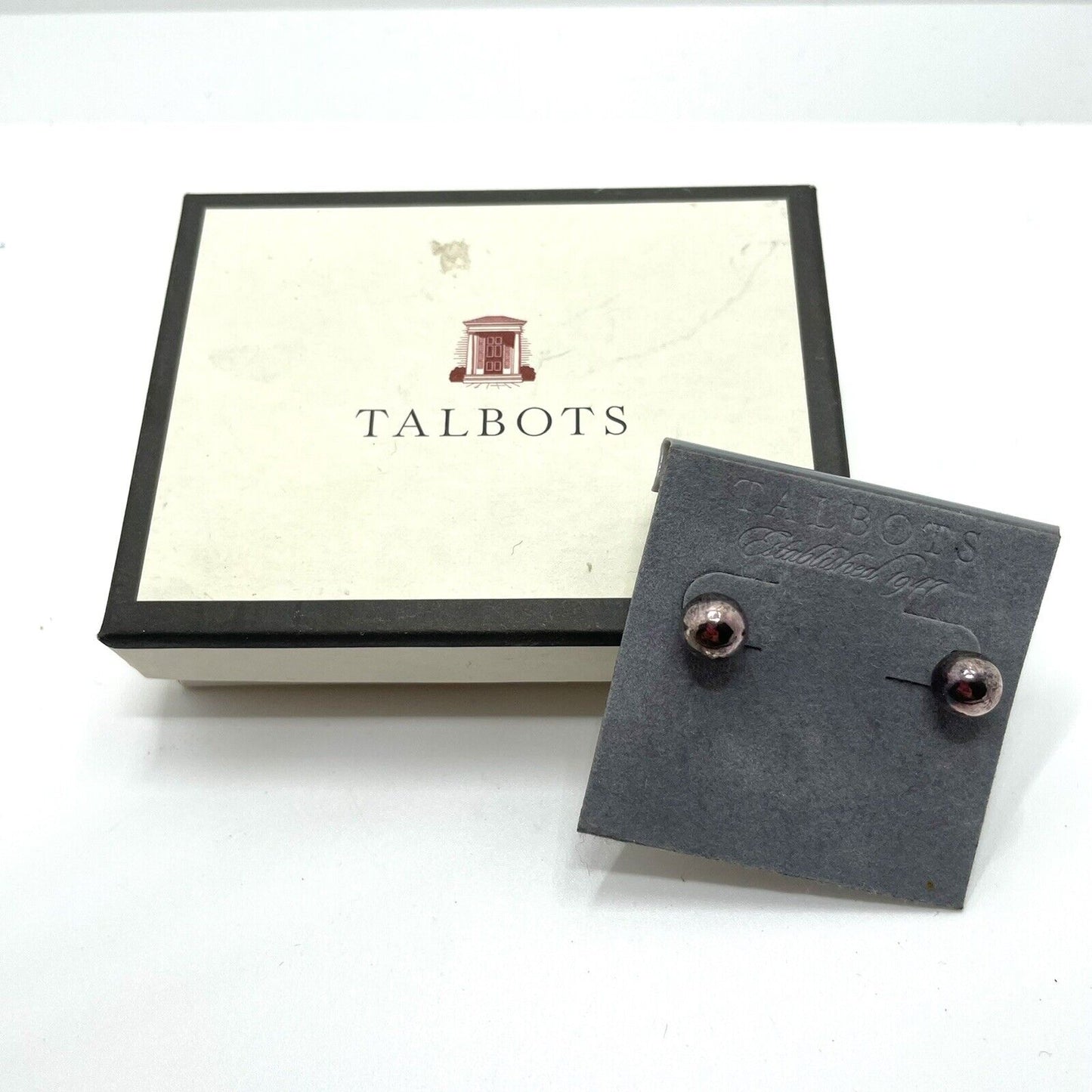 Talbots Dark Silver Ball Stud Post Earrings