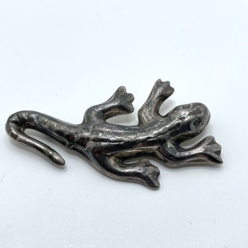 Vintage Mexico Sterling Silver Lizard Pin