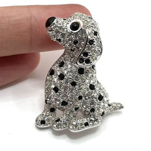 Swarovski Crystal Dalmatian Dog Pin / Brooch