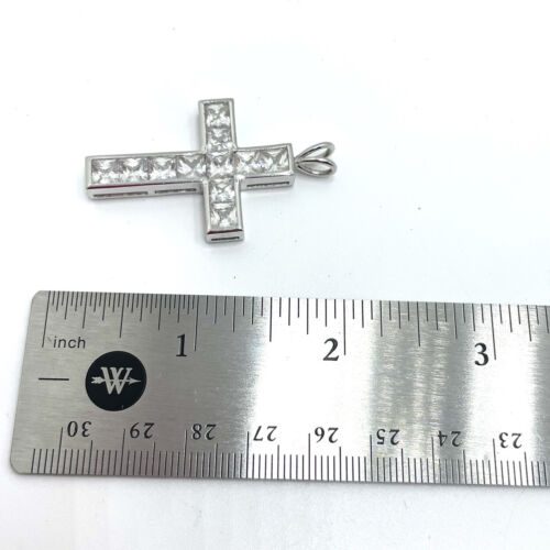 Sterling Silver Rhinestone Cross Pendant
