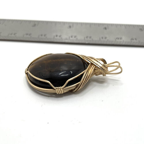 Vintage Tigers Eye Wire-Wrapped Pendant