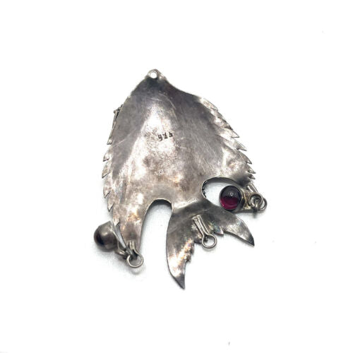 Vintage Sterling Silver Fish Necklace Pendant